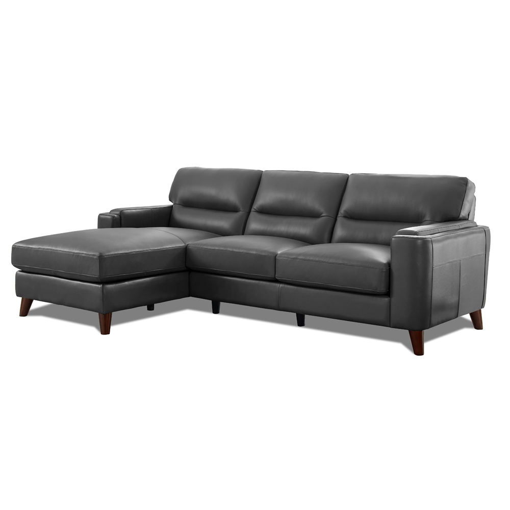 Elm Leather Left Chaise